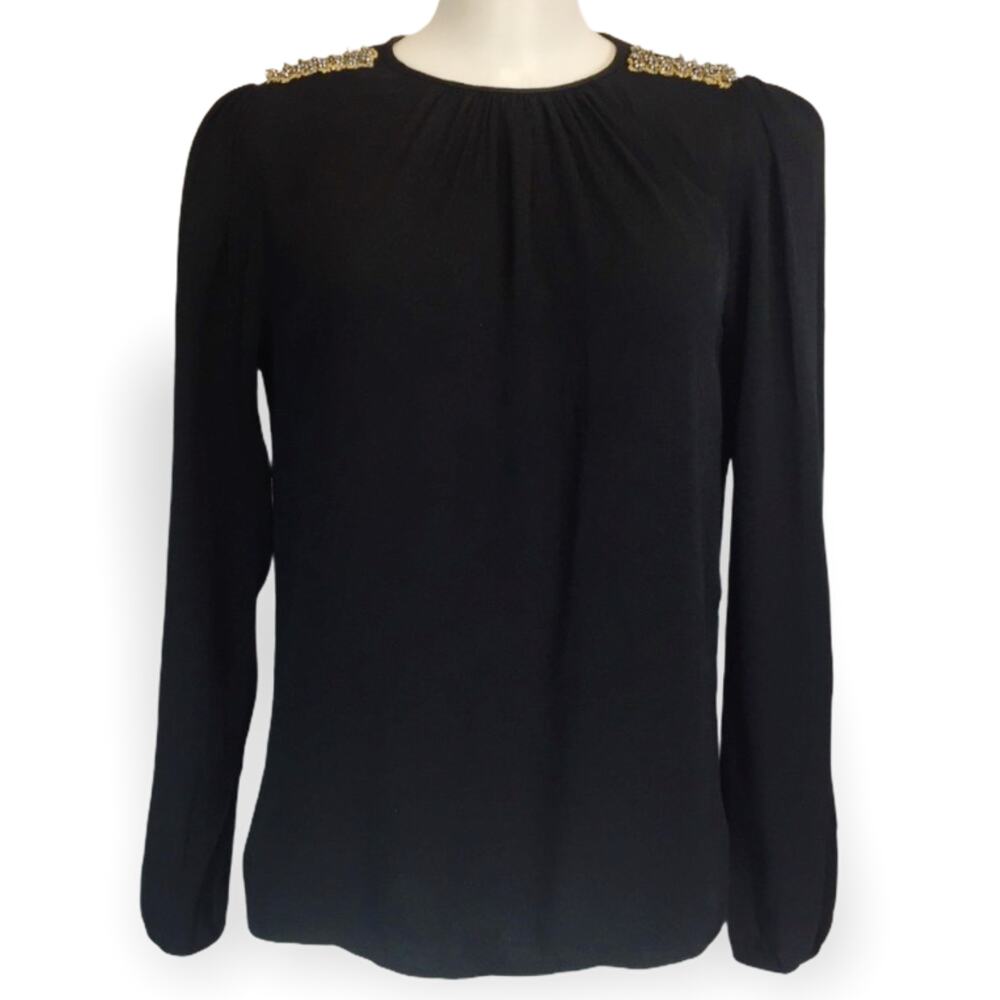 Zara Woman black with embellished shoulder sz S